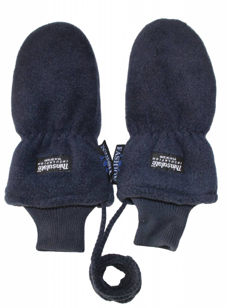 Fleece wanten kinderen navy Blauw