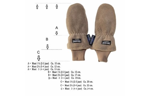 Fleece wanten kinderen Beige