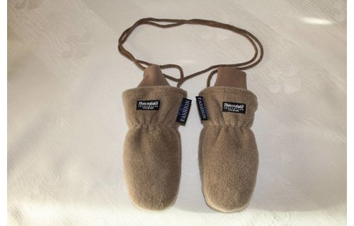 Fleece wanten kinderen Beige