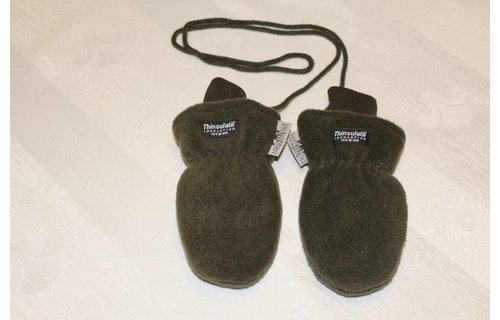 Fleece wanten kinderen Kaki