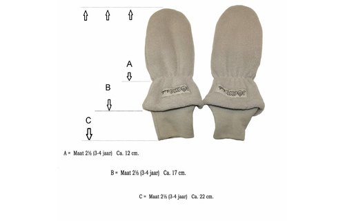 Fleece wanten kinderen licht Beige