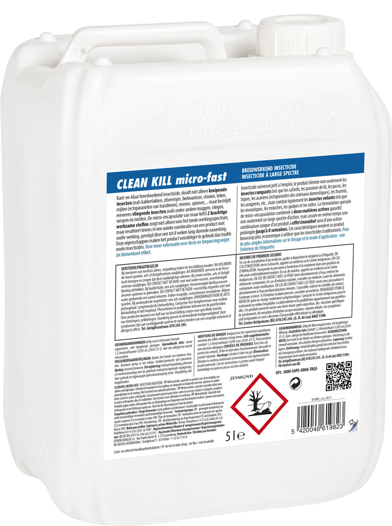 Clean Kill Micro-Fast   5000ml "Gebruiksklaar insecticide tegen ongedierte" Navulling