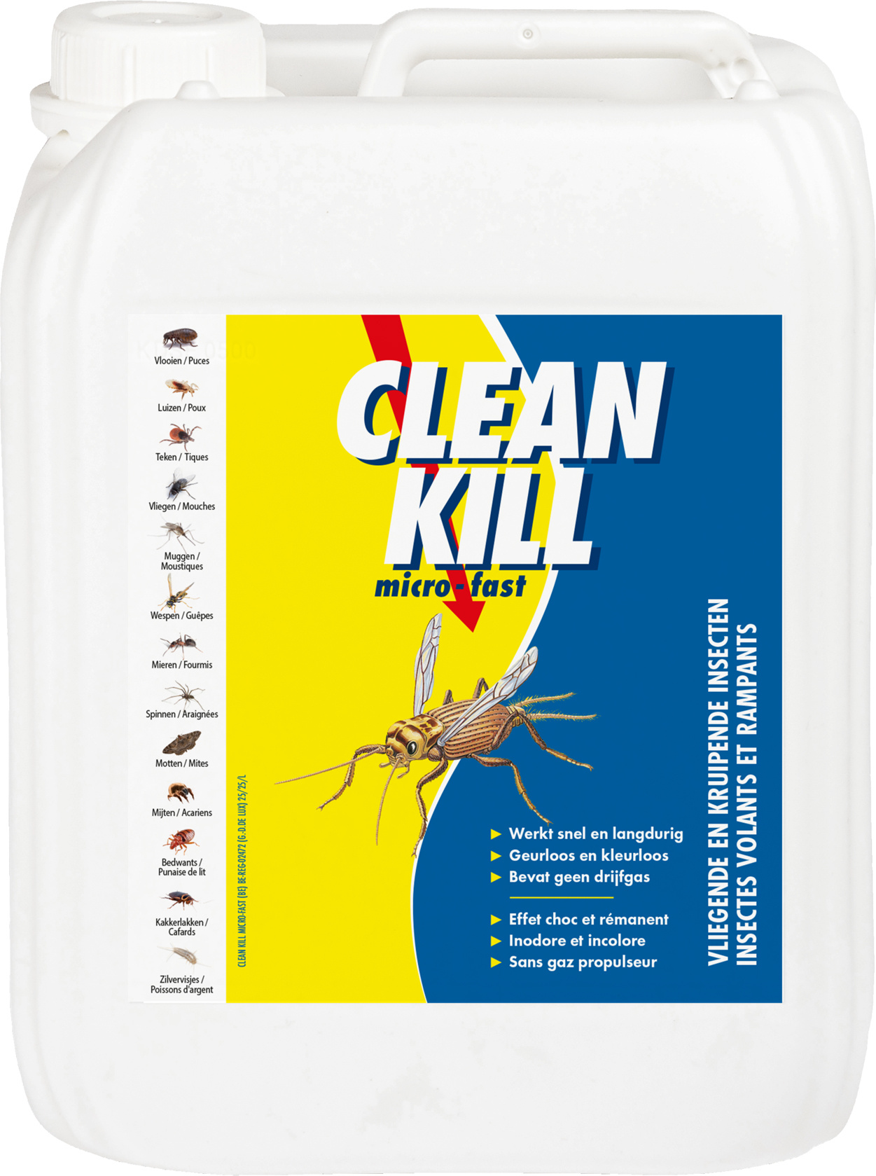 Clean Kill Micro-Fast 2500 ml. "Gebruiksklaar insecticide tegen ongedierte" Navulling Clean Kill Micro-Fast 2500 ml. "Gebruiksklaar insecticide tegen ongedierte" Navulling