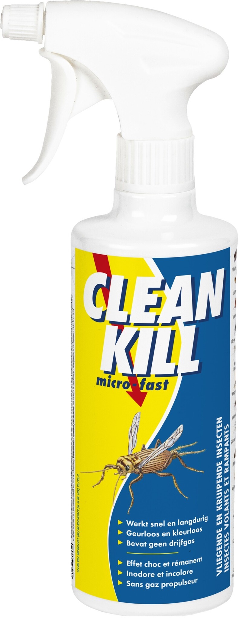 Clean Kill Micro-Fast   500ml " Gebruiksklaar insecticide tegen ongedierte "