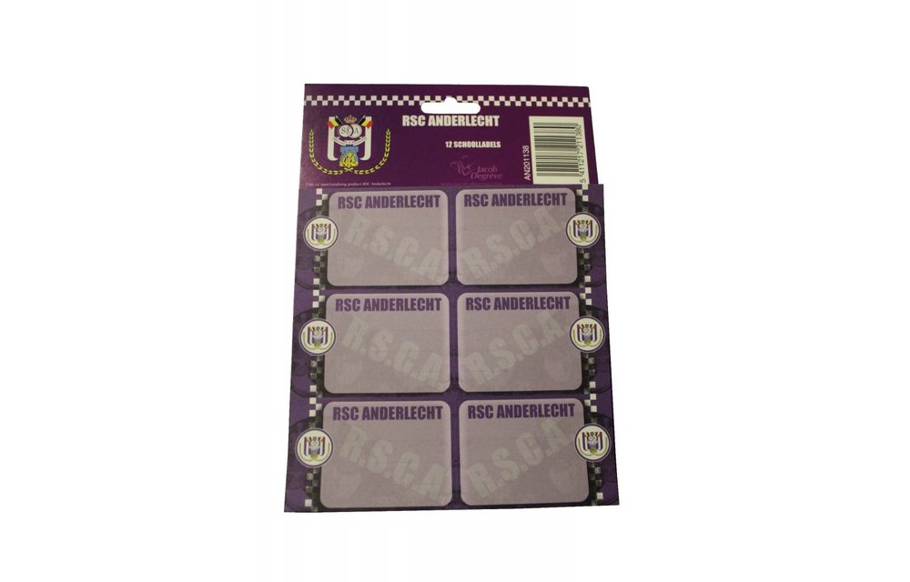 Schoollabels RSC Anderlecht 12 stuks Schoollabels RSC Anderlecht 12 stuks