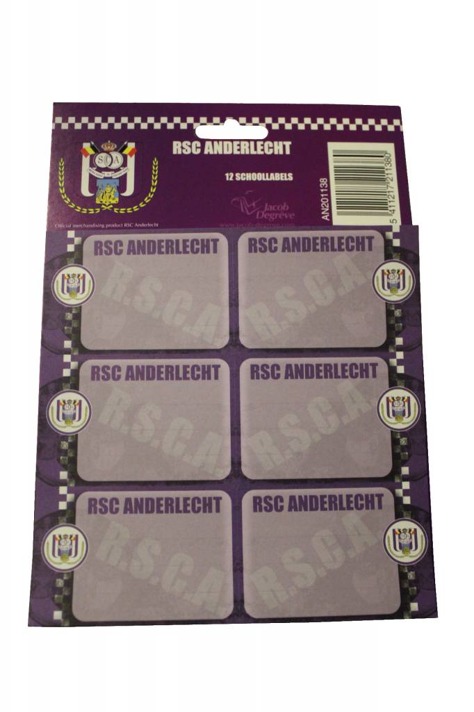 Schoollabels RSC Anderlecht 12 stuks Schoollabels RSC Anderlecht 12 stuks
