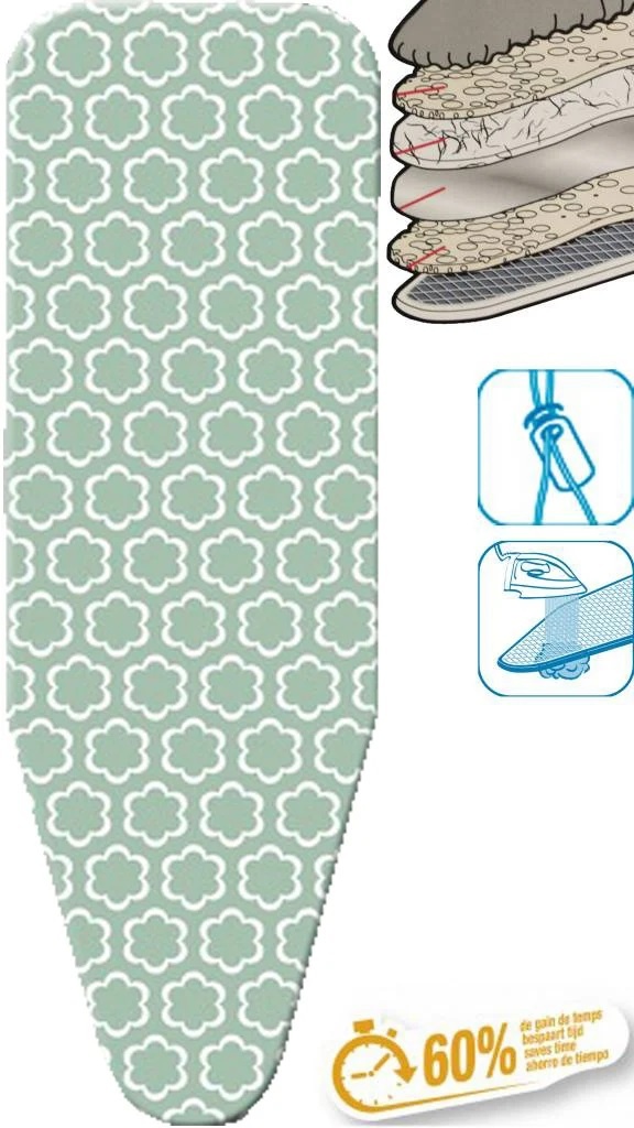 Strijkplankhoes 5 lagen maat A "WOLK GROEN" Strijkplankhoes 5 lagen maat A "WOLK GROEN"