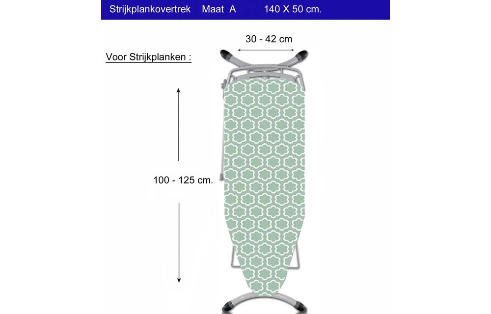 Strijkplankhoes 5 lagen maat A "WOLK GROEN" Strijkplankhoes 5 lagen maat A "WOLK GROEN"