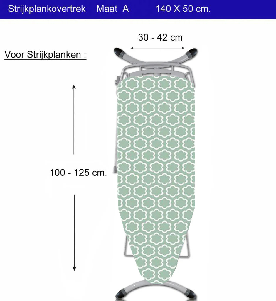 Strijkplankhoes 5 lagen maat A "WOLK GROEN" Strijkplankhoes 5 lagen maat A "WOLK GROEN"