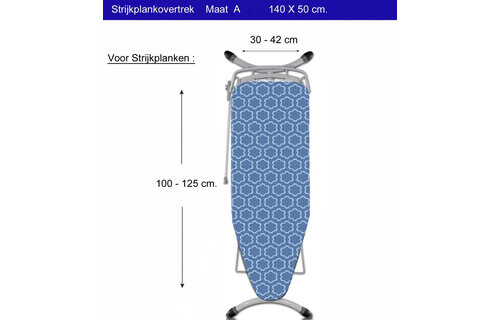 Strijkplankhoes 5 lagen maat A "WOLKBLAUW" Strijkplankhoes 5 lagen maat A "WOLKBLAUW"