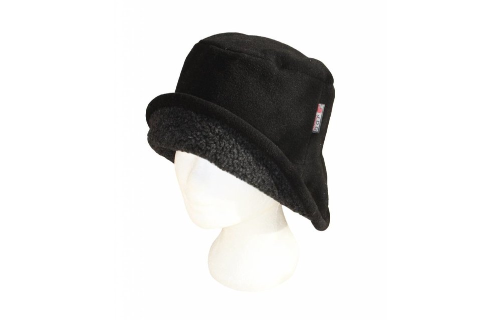 Dames Hoedje met boord Teddy/Fleece Zwart/Grijs Dames Hoedje met boord Teddy/Fleece Zwart/Grijs