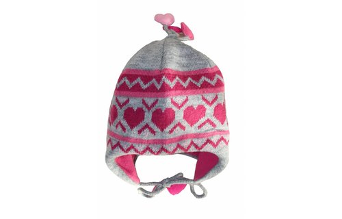 Baby Muts Grijs/Roos hartjes