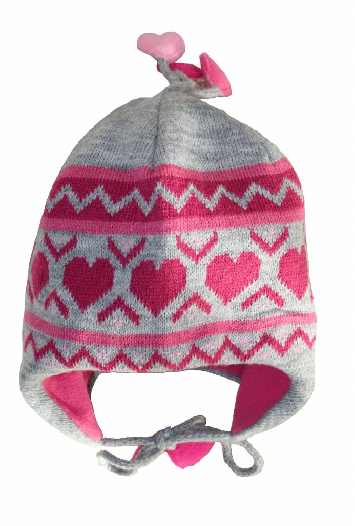 Baby Muts Grijs/Roos hartjes