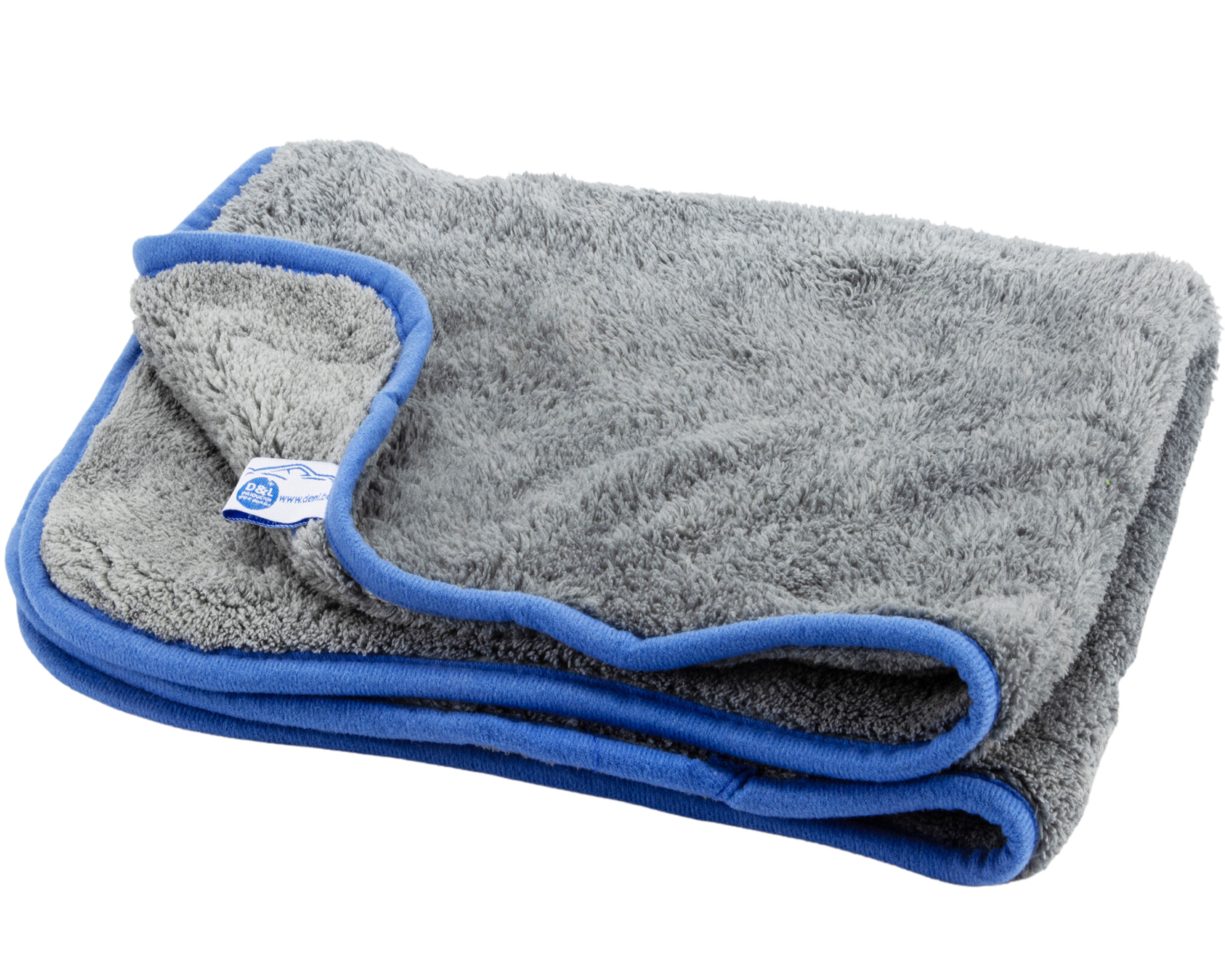 Microvezel Sanitairdoek - 70 x 50cm - Grijs - Blauw Afgeboord