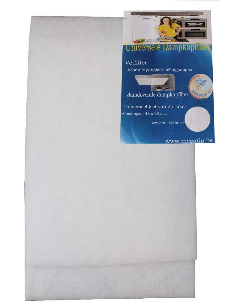 Dampkapfilter 48x90 cm. Universeel (set van 2 stuks)