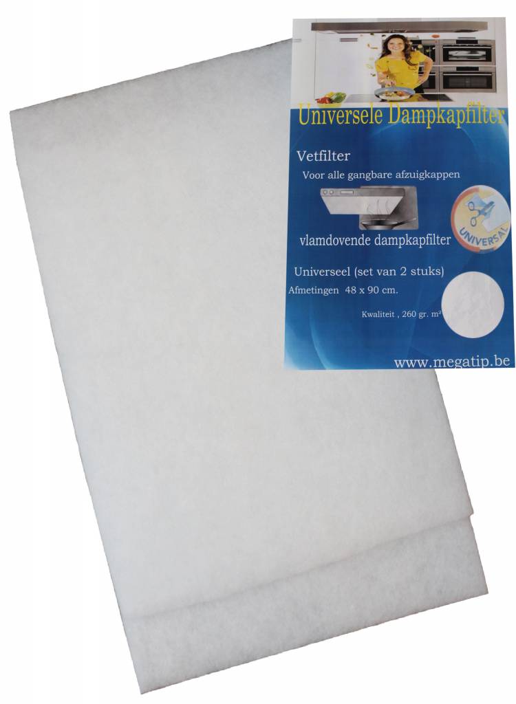 Dampkapfilter 48x90 cm. Universeel (set van 2 stuks)