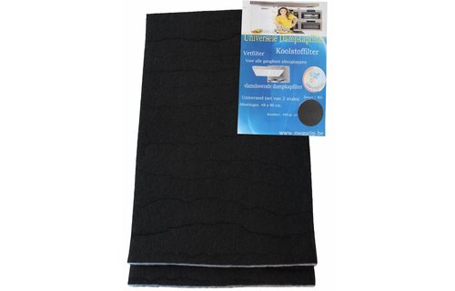 Koolstoffilter 48x90 cm. Universeel (set van 2 stuks)