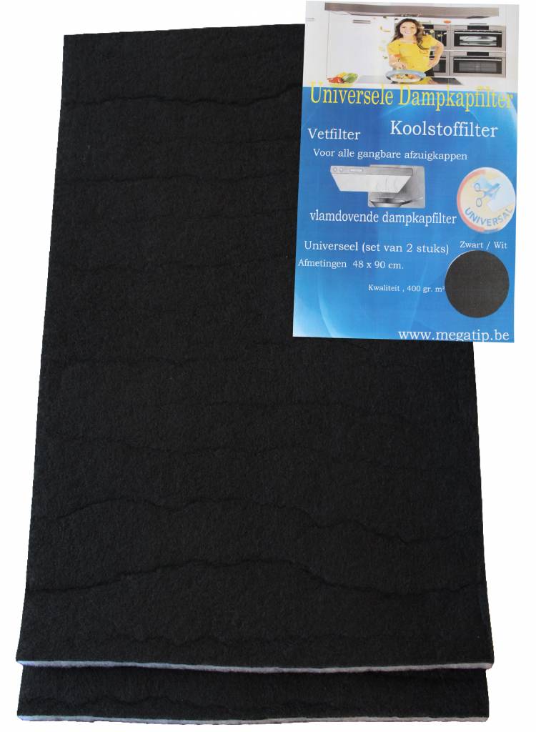Koolstoffilter 48x90 cm. Universeel (set van 2 stuks)