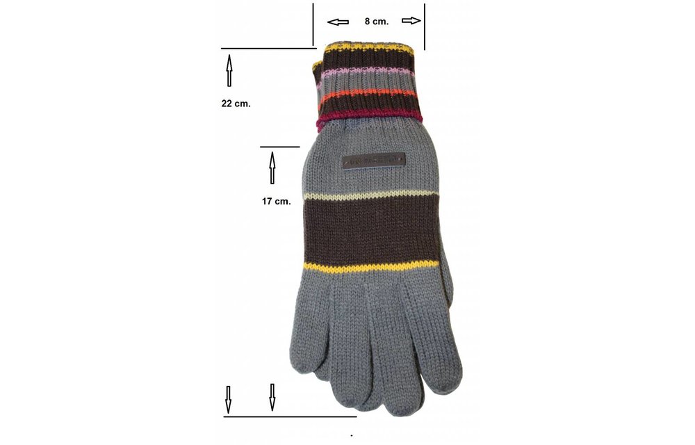 Gebreide handschoen met gestreepte boord "Fashion" Gebreide handschoen met gestreepte boord "Fashion"
