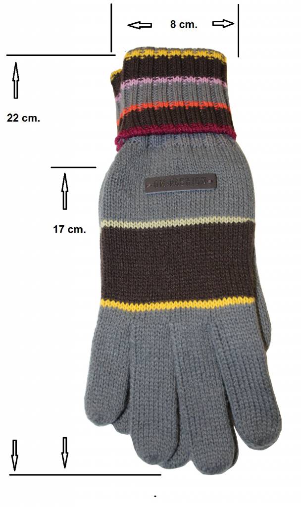Gebreide handschoen met gestreepte boord "Fashion" Gebreide handschoen met gestreepte boord "Fashion"