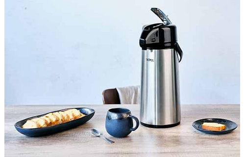 Pompthermos 2,2 Liter  Draaivoet  met Venster
