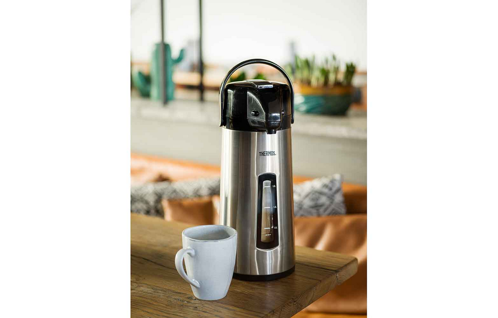 Pompthermos 2,2 Liter Draaivoet met Venster Pompthermos 2,2 Liter Draaivoet met Venster
