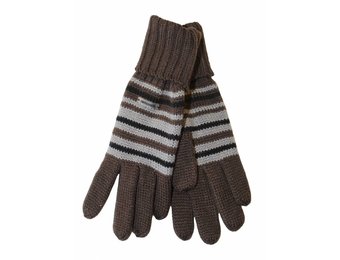 Gebreide kinderhandschoen met boord gestreept