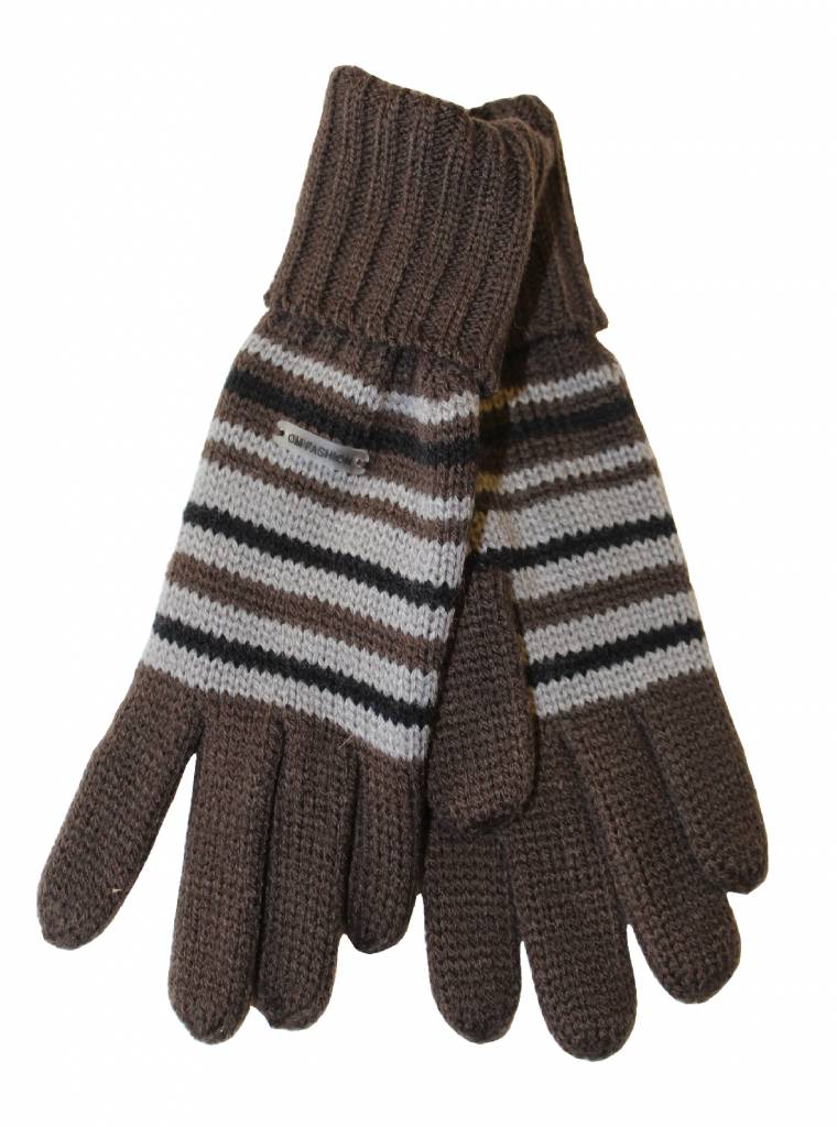 Gebreide kinderhandschoen met boord gestreept Gebreide kinderhandschoen met boord gestreept