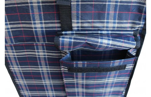 Boodschappentrolley 40 L. Blauw / Rood geruit