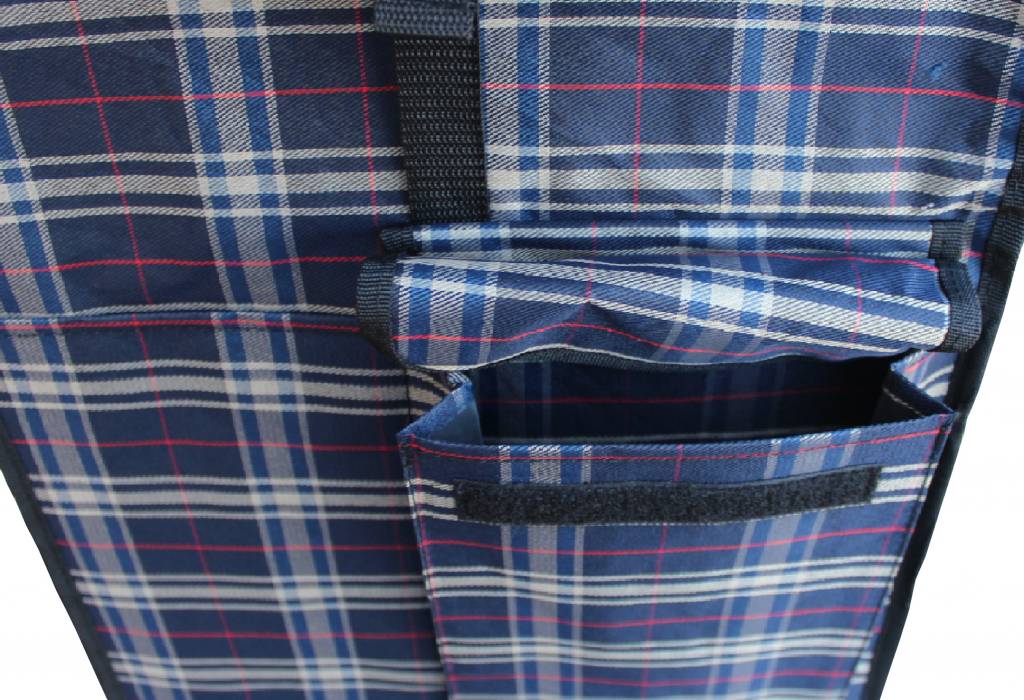 Boodschappentrolley 40 L. Blauw / Rood geruit Boodschappentrolley 40 L. Blauw / Rood geruit