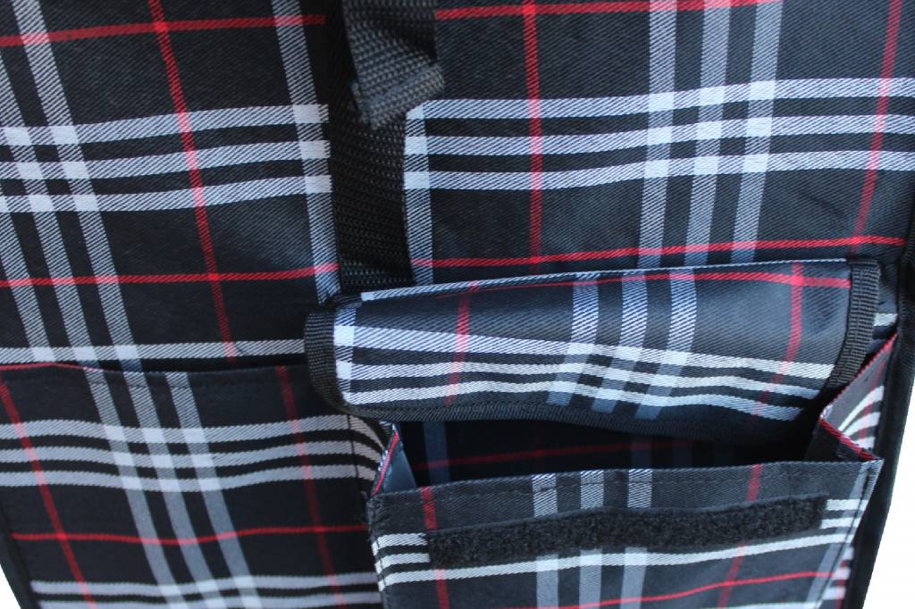 Boodschappentrolley 40 L. Zwart / Rood geruit