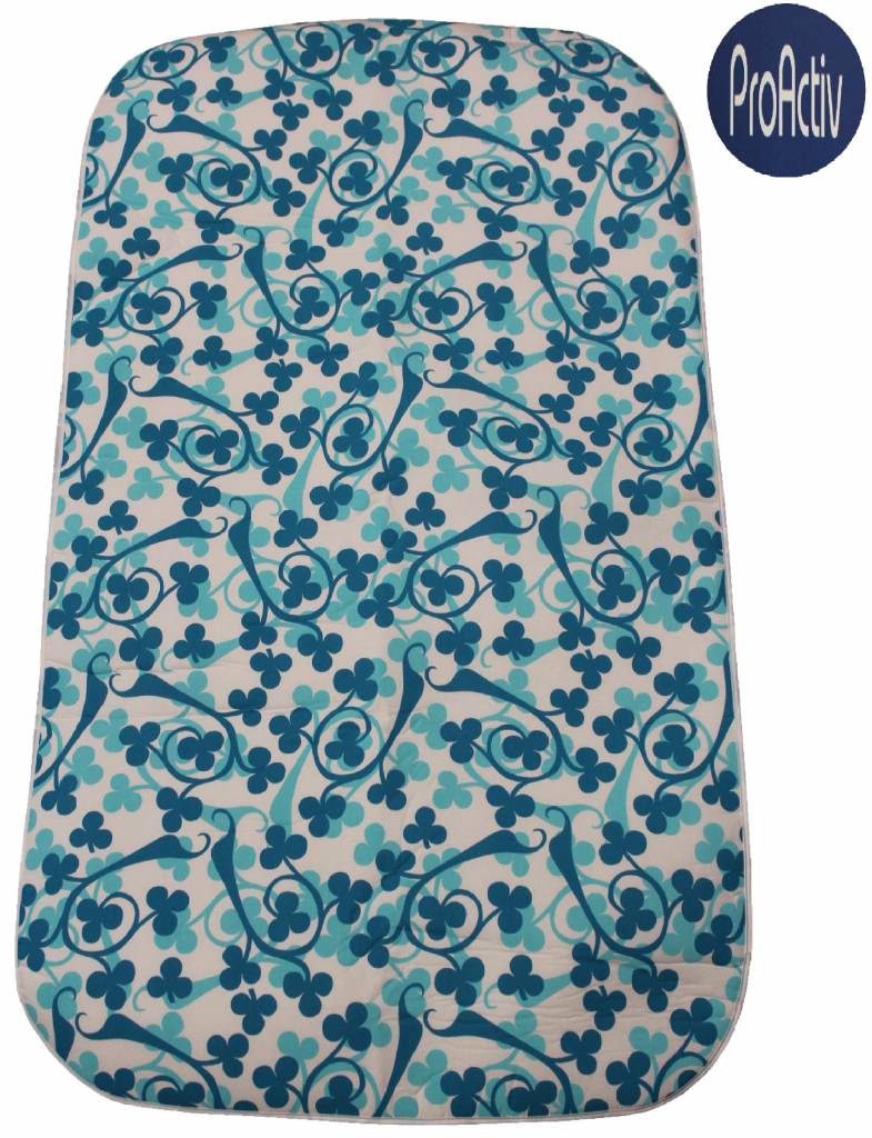 Strijkdeken ProActiv Blauw/groen klaverblad 120 X 70 cm.