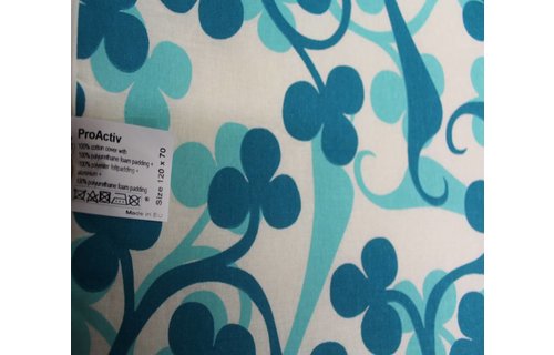 Strijkdeken ProActiv Blauw/groen klaverblad 120 X 70 cm.