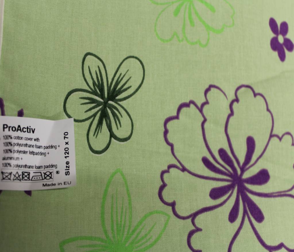 Strijkdeken ProActiv Groen met bloemmotief 120 X 70 cm.