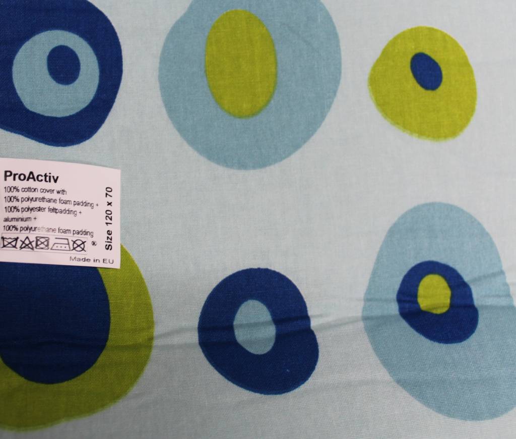 Strijkdeken ProActiv blauw/groen balls 120 X 70 cm. Strijkdeken ProActiv blauw/groen balls 120 X 70 cm.