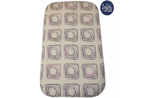 Strijkdeken ProActiv wit / mauve vierkant 120 X 70 cm.