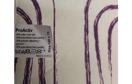 Strijkdeken ProActiv wit / mauve vierkant 120 X 70 cm.