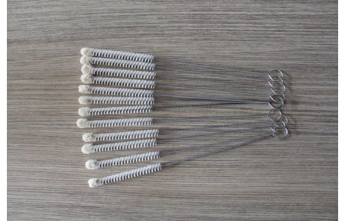 Flessenborstel nylon katoentop ∅ 10 mm. / 27 cm. lang Flessenborstel nylon katoentop ∅ 10 mm. / 27 cm. lang