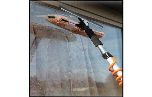 Telescoopsteel + Combi Raamwasser set Inox waterdoorlatend 40 cm.