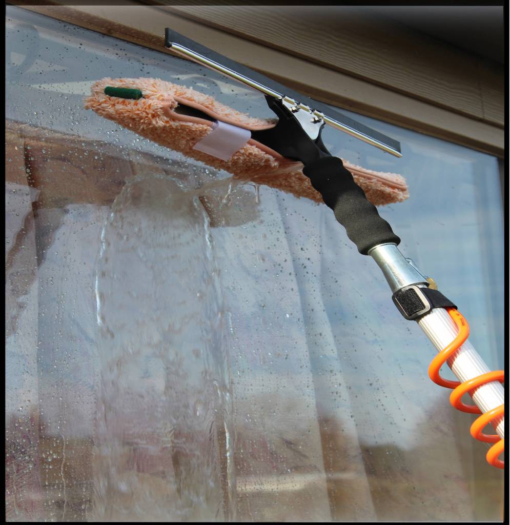 Telescoopsteel + Combi Raamwasser set Inox waterdoorlatend 40 cm.