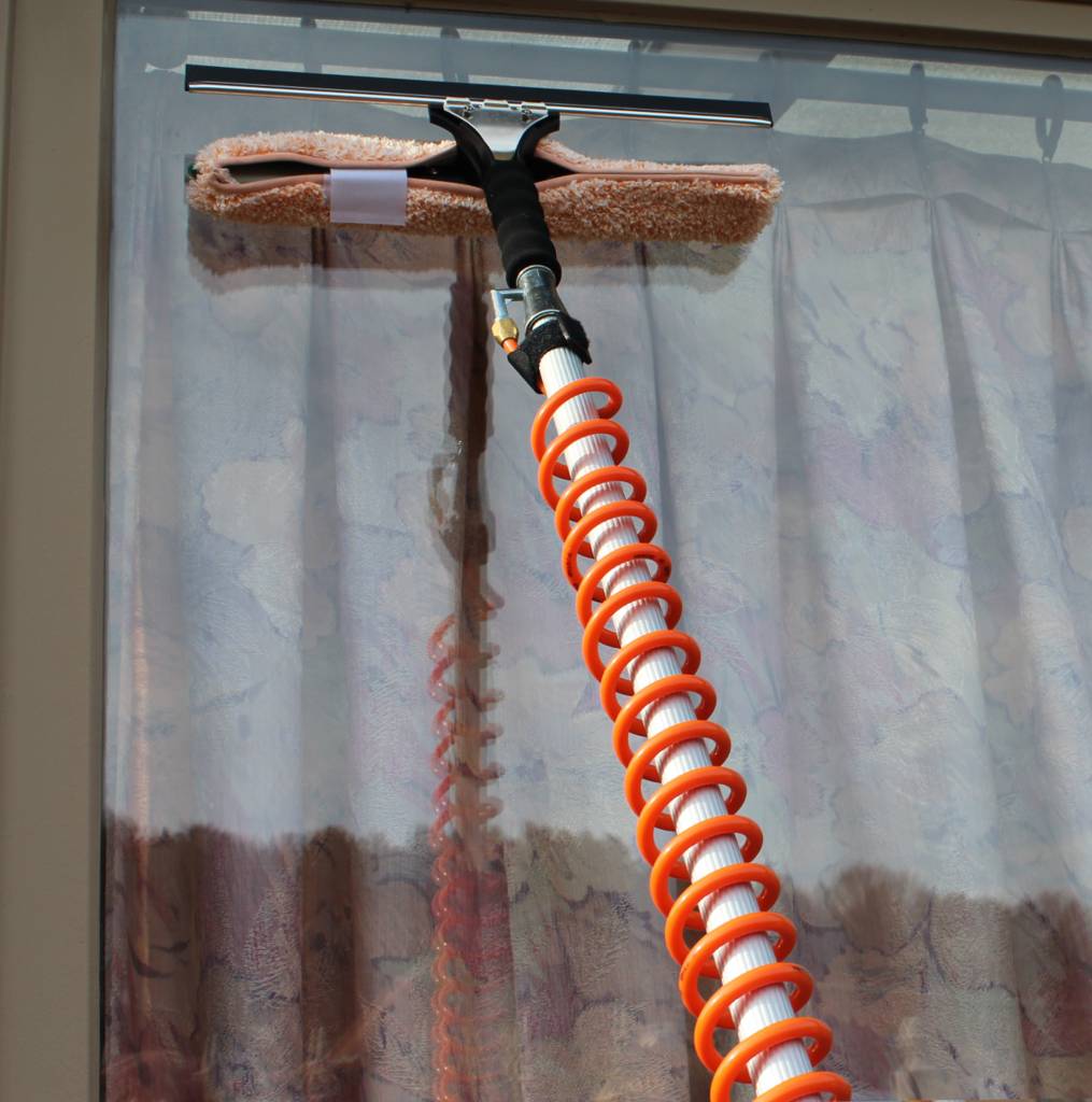 Telescoopsteel + Combi Raamwasser set Inox waterdoorlatend 40 cm.