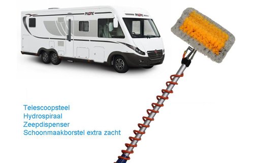 Telescoopsteel + Hydro spiraal set met Zeepdispenser en Professionele Borstel extra zacht