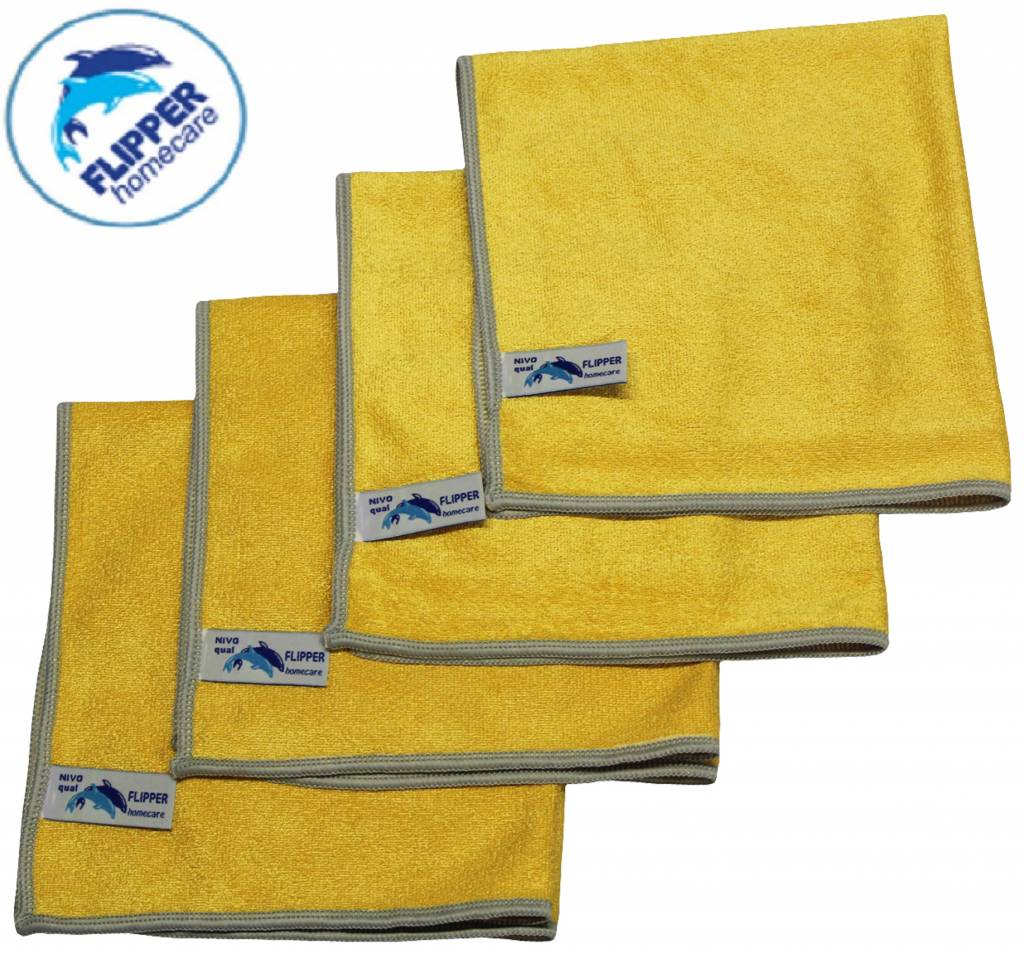 Microvezeldoeken Nivo 4 stuks Geel 40 x 40 cm.