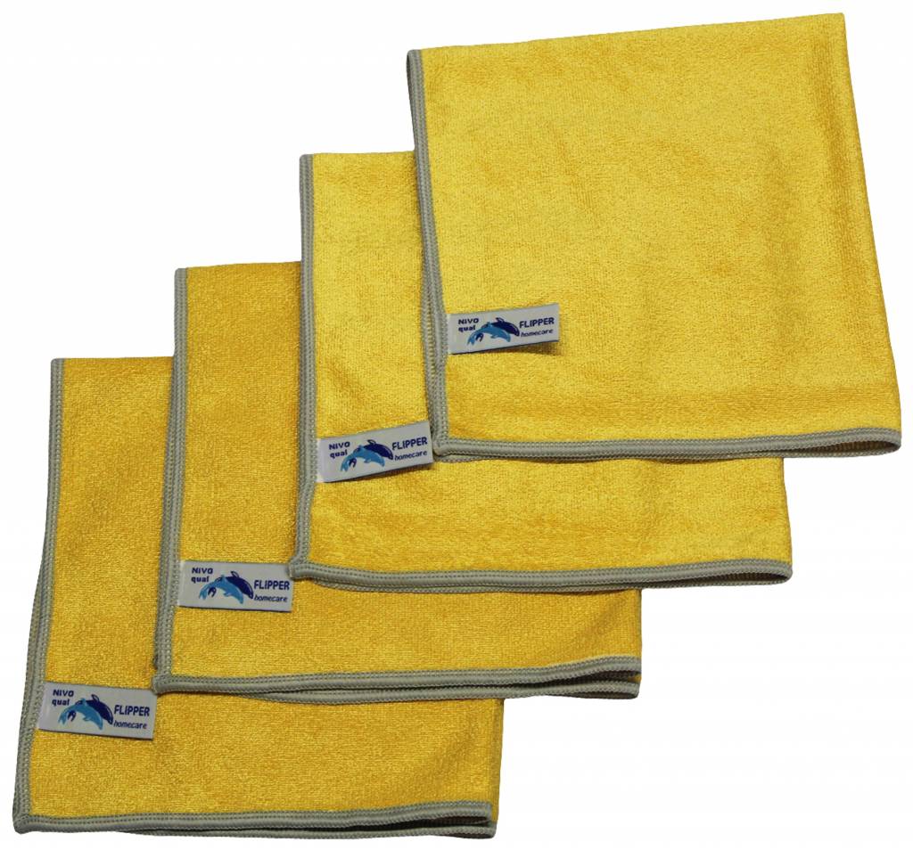Microvezeldoeken Nivo 4 stuks Geel 40 x 40 cm.