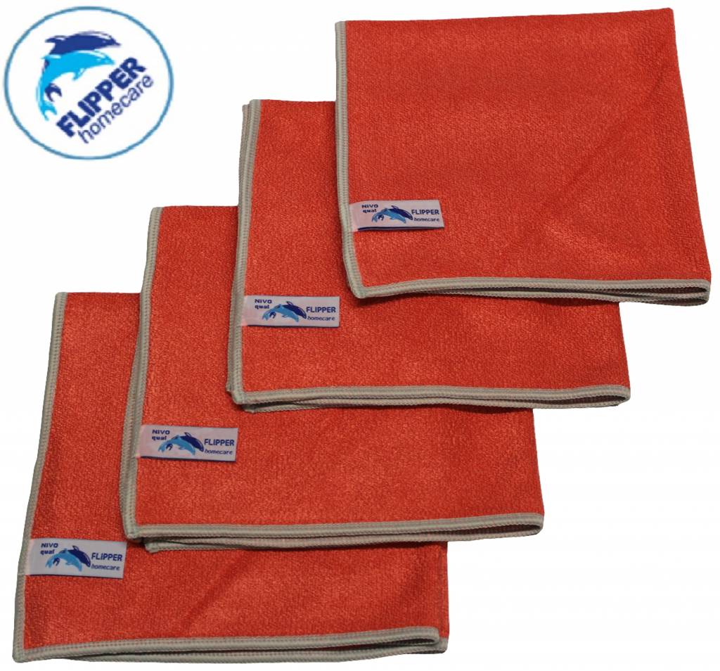 Microvezeldoeken Nivo 4 stuks Rood 40 x 40 cm.