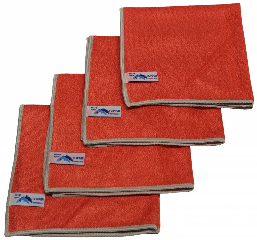 Microvezeldoeken Nivo 4 stuks Rood 40 x 40 cm.