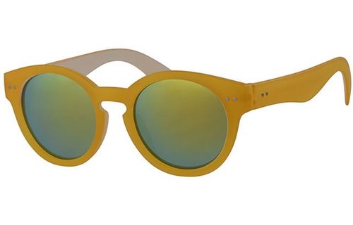 Space zonnebril Yellow (rond spiegelglas)