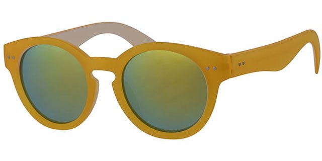 Space zonnebril Yellow (rond spiegelglas)