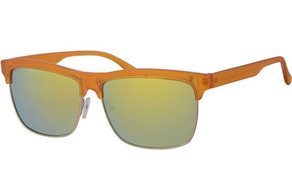 Clubmaster zonnebril oranje met spiegelglas Clubmaster zonnebril oranje met spiegelglas
