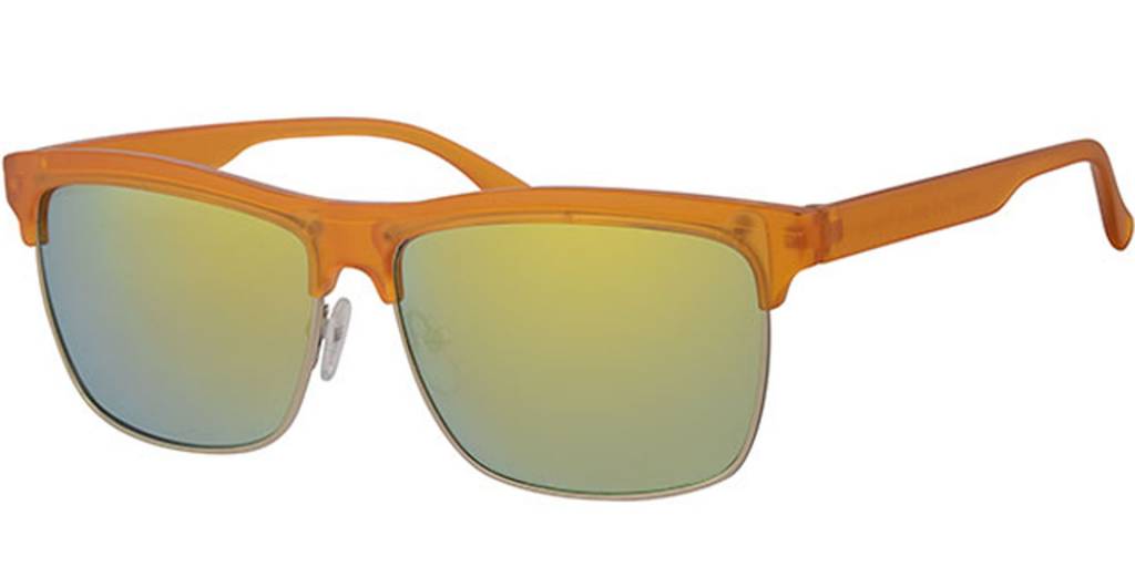 Clubmaster zonnebril oranje met spiegelglas